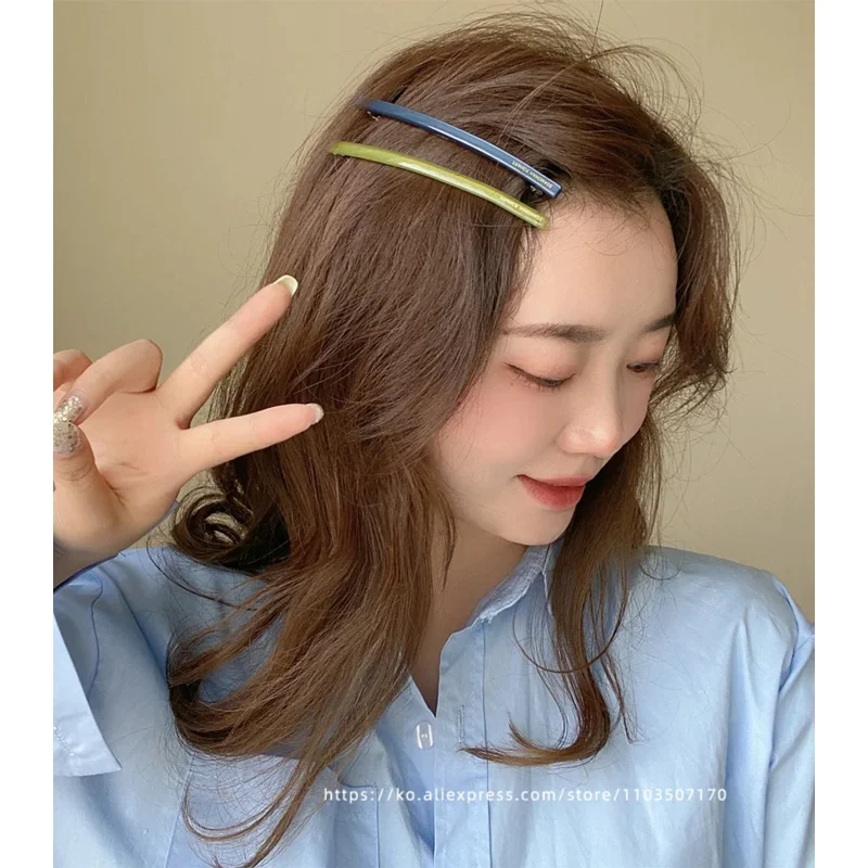 Korean FRANCE Jelly One Word Clip Spring Clip Hair Clip Wine Red Ponytail Clip Half Clip Princess Hair Ornament