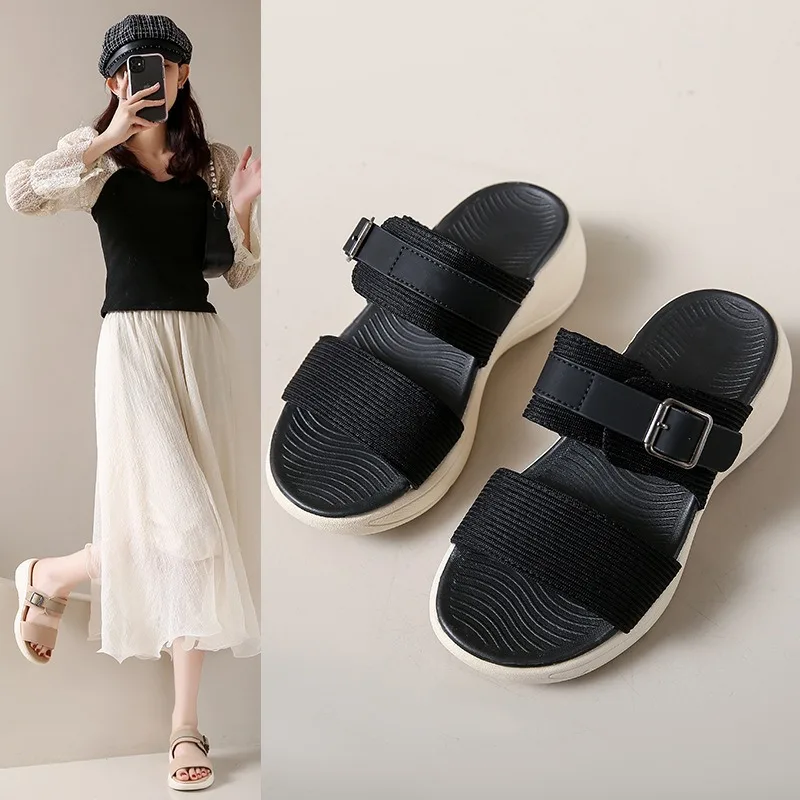 

Women's Platform Sport Sandals Summer 2026 Comfortable Woman Shoes Fashionable Beach Green Sandal Black Sandalias De Mujer