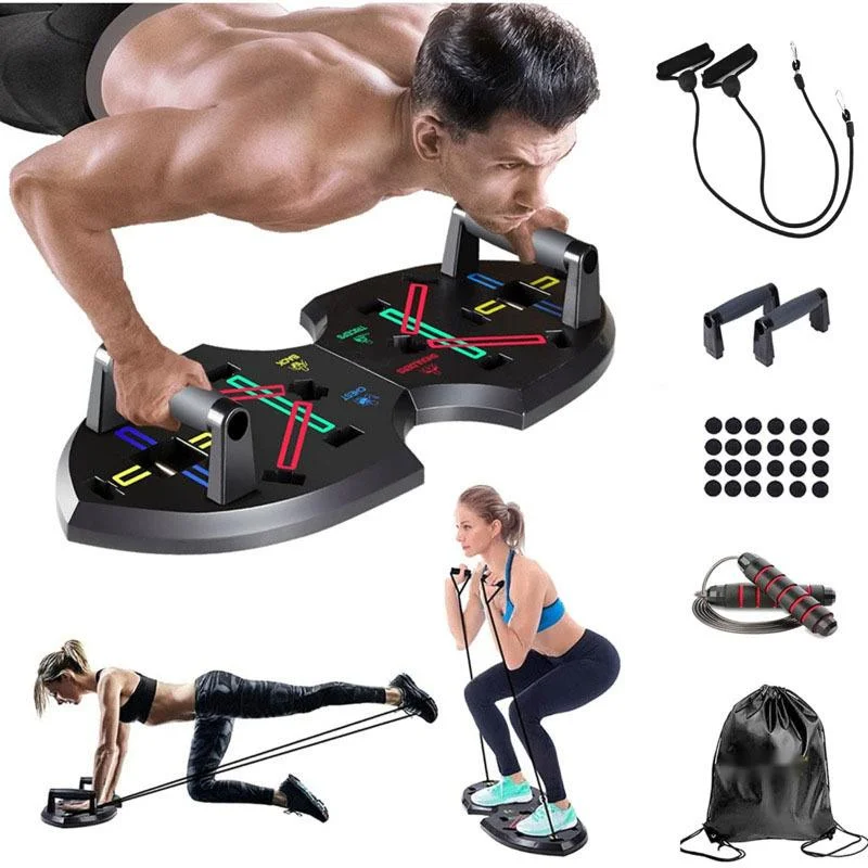 Professional Upgraded Of 15 In 1 Push Down Up Brace Board ABS Folding Pushup Board Support Gym Sports Portable Fitness Equipment