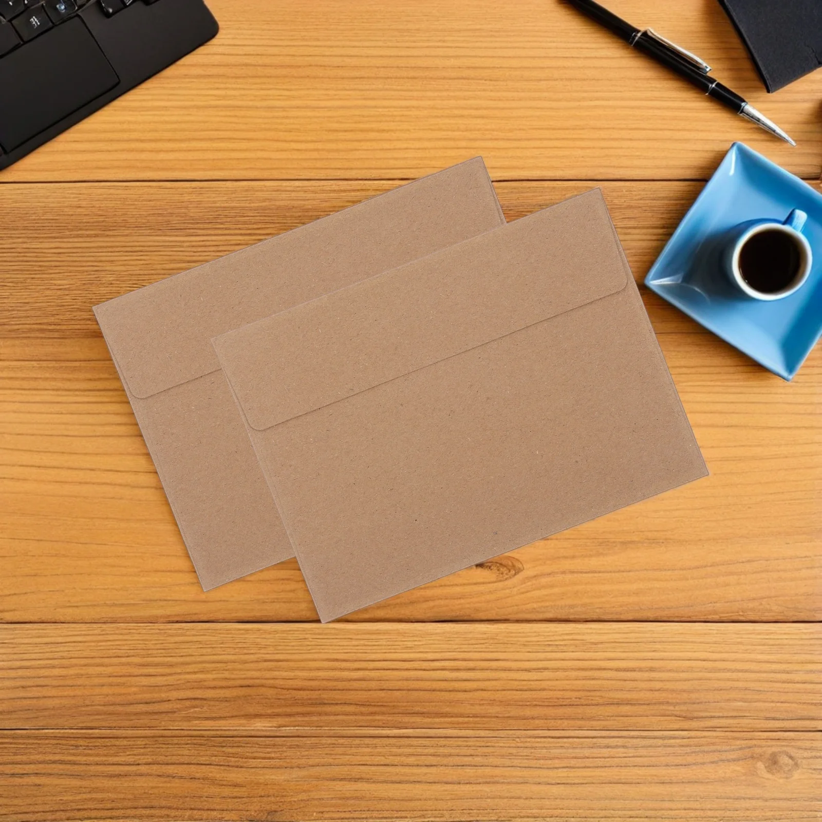 Sobres adhesivos marrones autosellados de papel Kraft A7, 60 uds., para invitaciones de boda, tarjetas de felicitación comerciales, fiesta, Vintage, liso