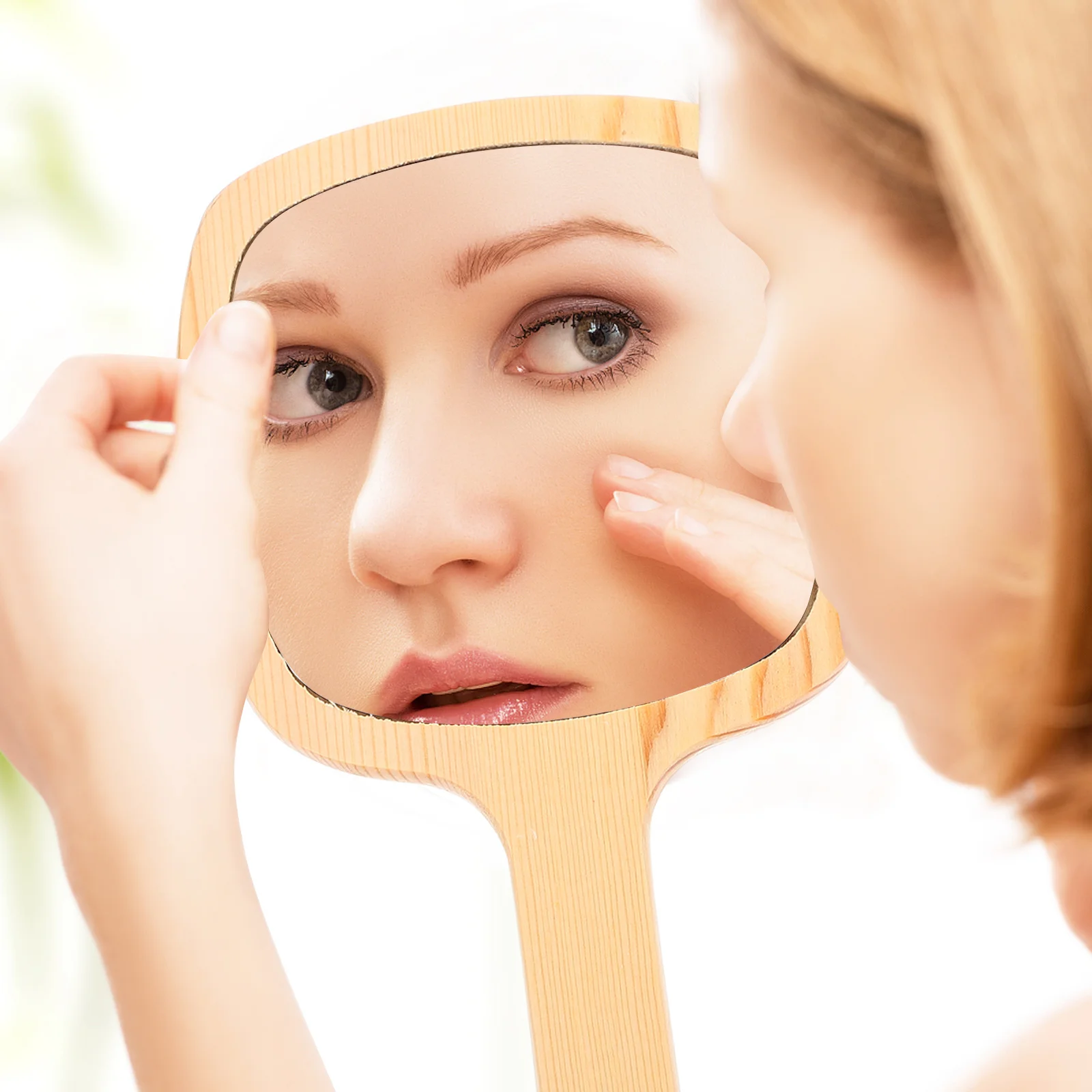 1 قطعة ماكياج المحمولة المدمجة السفر المحمولة مرآة التجميل للنساء خفيفة الوزن دائم واضح انعكاس أداة الغرور #6