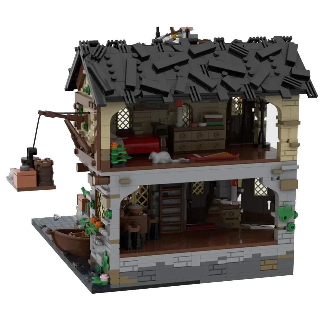 Medieval Port Castle Building Blocks, Assembly Toy Set, Holiday Gift, MOC-124794, 2053Pcs