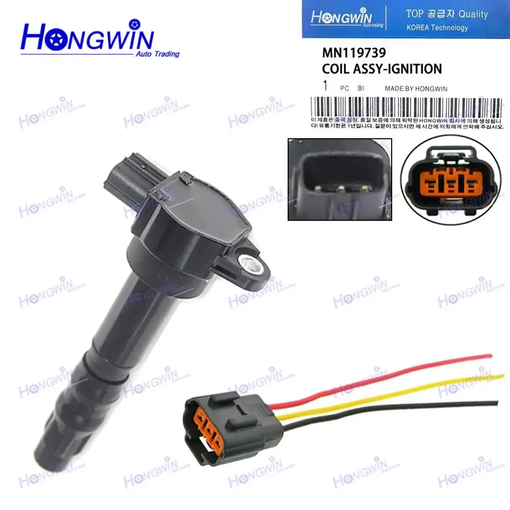 Ignition Coil With Extension Wire Plug MN119739 Fits Mitsubishi Colt Z23A Z27A/W Z25A 4G15 Z26A Z28A 4G19 FK0279