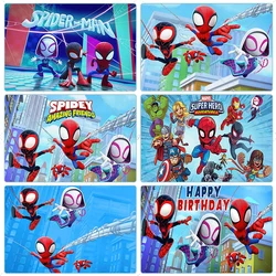 MARVEL Spidey And His Amazing Friends Banner fotografia sfondi sfondi per feste in tessuto vinilico per decorazioni per feste di compleanno per bambini