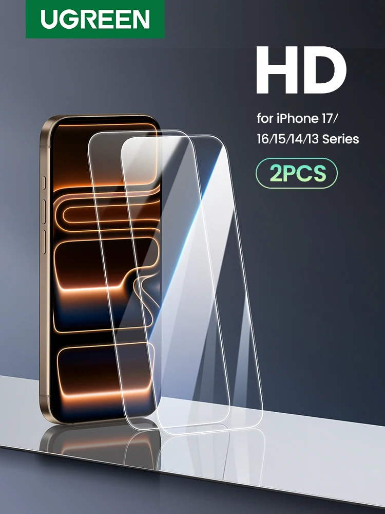 UGREEN 2 STUKS Screen Protector Voor iPhone 17 16 15 14 13 12 Pro Max Gehard Glas Voor iPhone 16 Plus Screen protectors 15pro Film - afbeelding 2