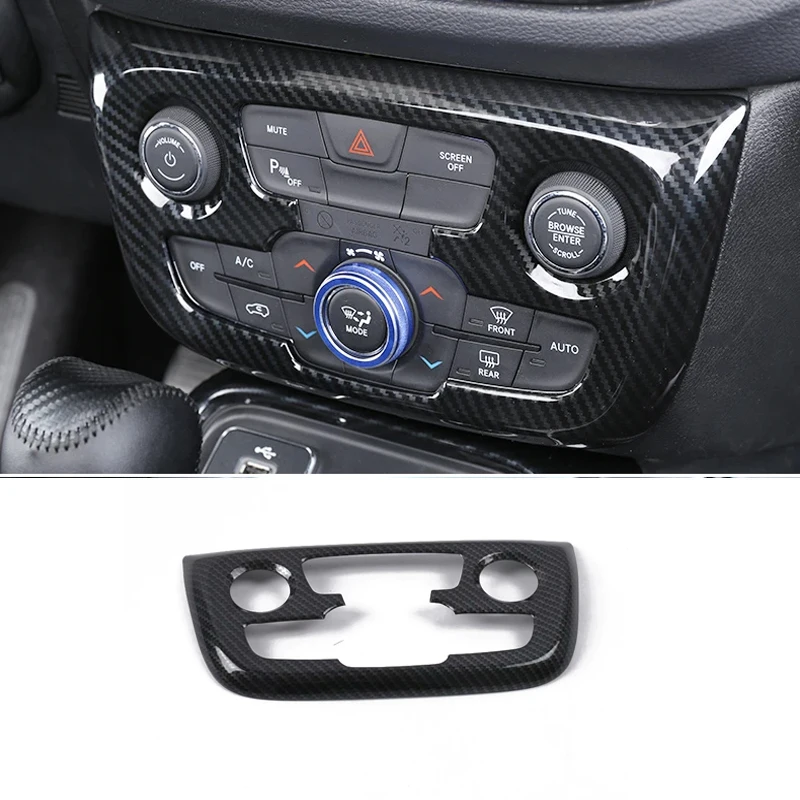 For Jeep Compass 2017 2018 2019 2020 Carbon Fiber Interior Accessories Window Lift Switch Button Cover Trims Door Armrest Panel