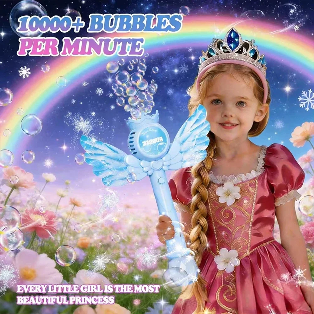 

Автоматическая палочка для мыльных пузырей для девочек, электрическая перезаряжаемая машина для мыльных пузырей, уличные игрушки для выдувания пузырей, подарки на день рождения