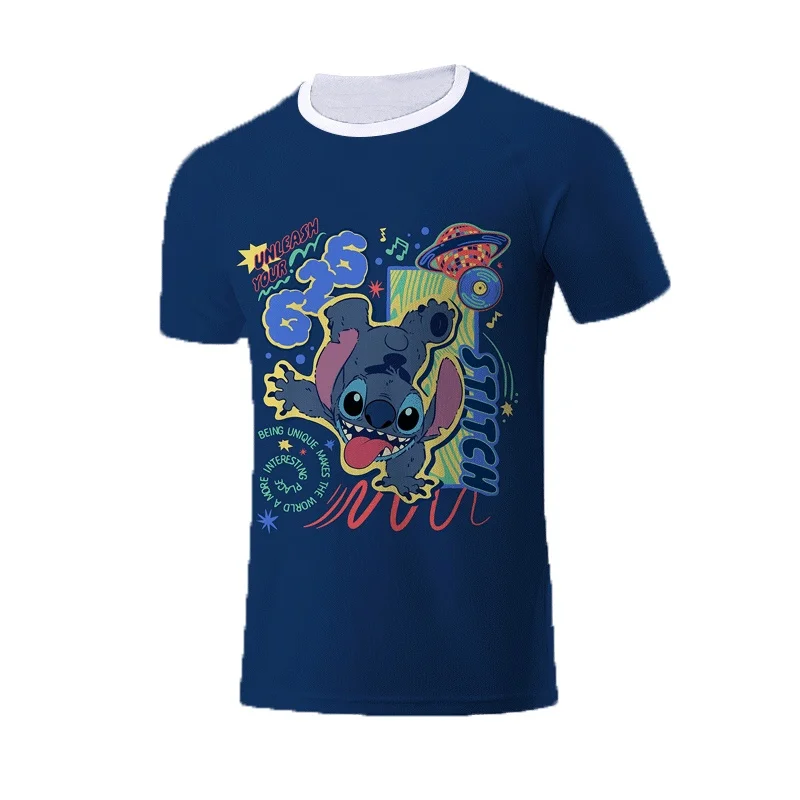 2025 Summer Disney Stitch Kids 3d Print Tees Years T-shirt Children Cartoon Style Tops Short Sleeves Tees Kids T Shirt