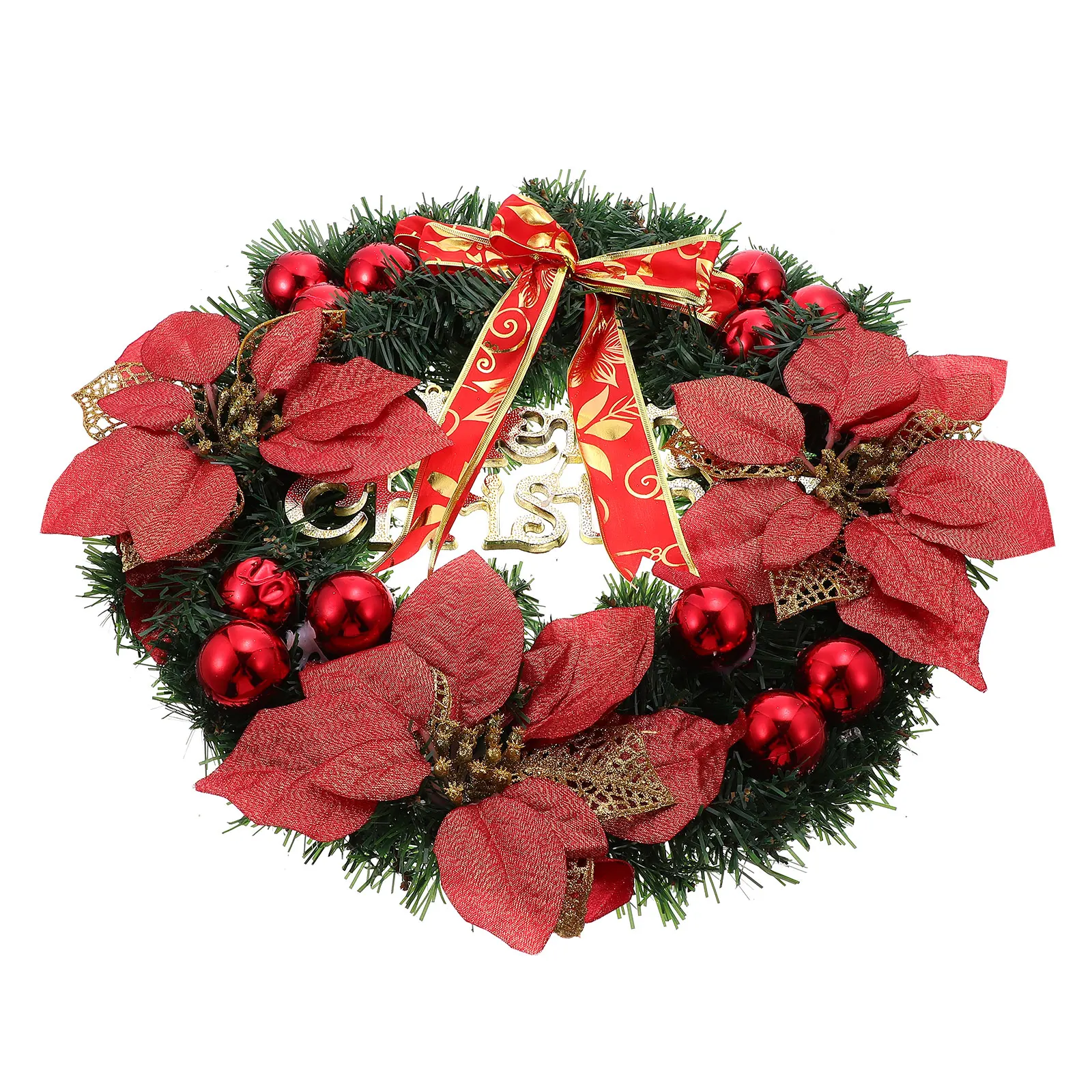 

Artificial Flowers Decorative Garland Creative Wreath Scene Pendant Window Red Christmas Lighting
