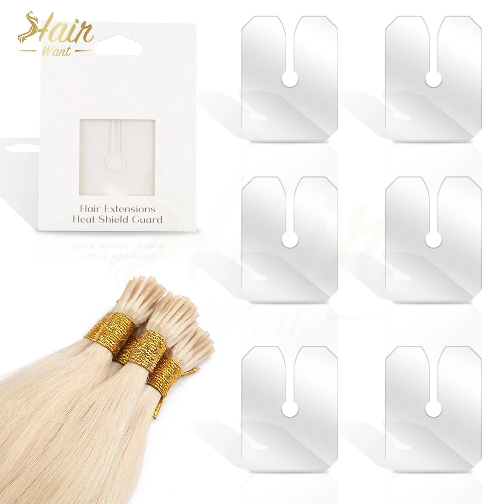 

Защитные акриловые накладки Hair Want Hair Extension Defender (6 шт.) для K-образных кончиков, термостойкие, для укладки волос