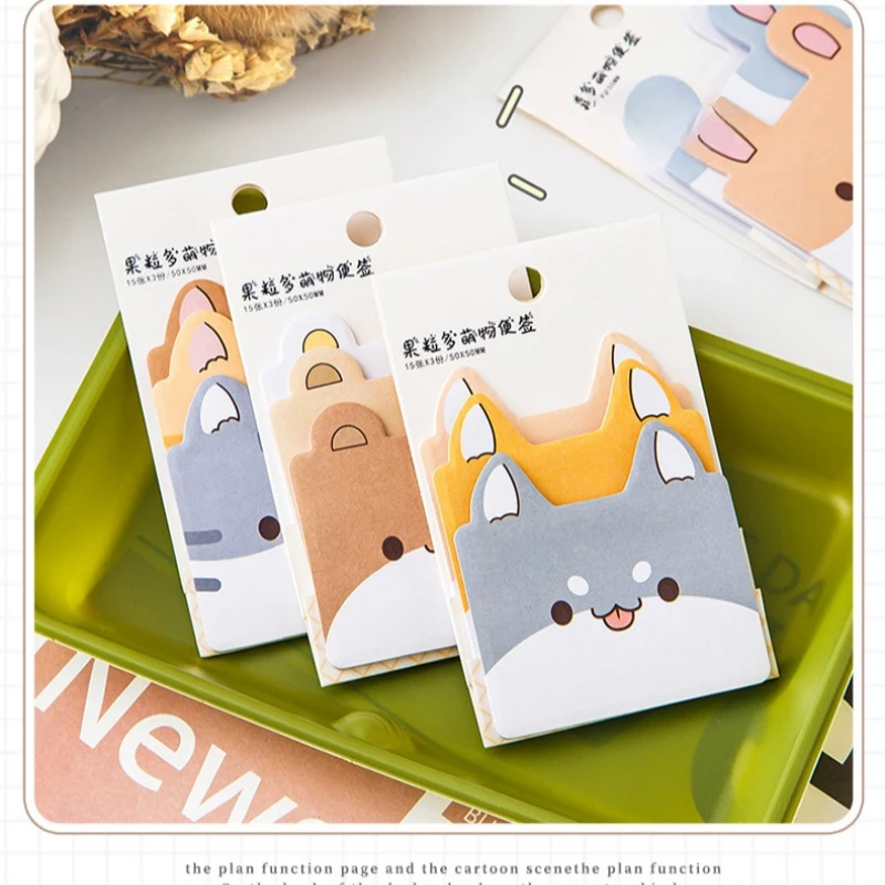 Wholesale Korean Creative Cartoon Cute Pets Convenient N-time Stickers Cute Student Messages Removable Index Stickers Kawaii