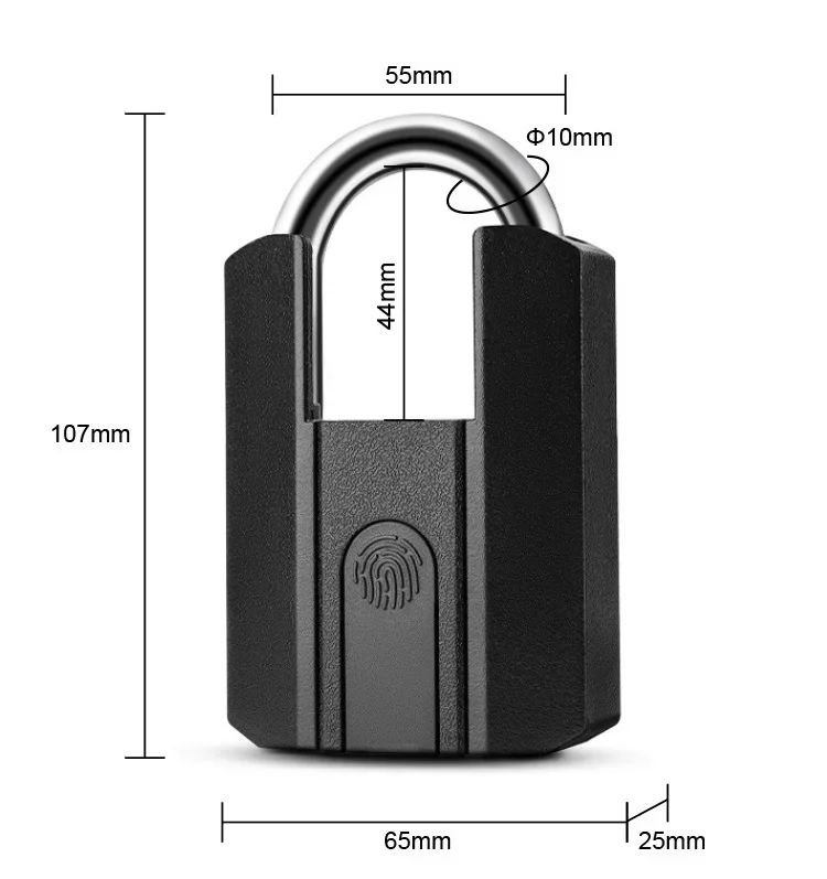 

z Smart Lifestyle Weatherproof Design Fingerprint Padlock Key Unlock Padlock