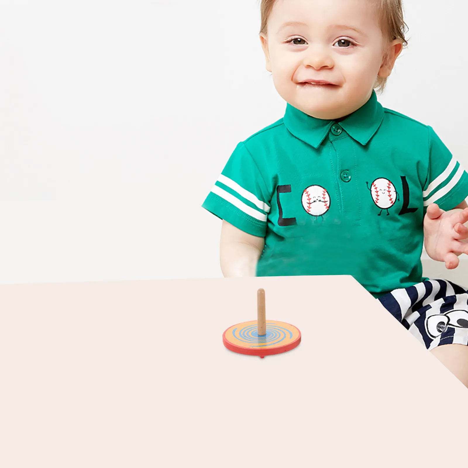 

Набор из 4 деревянных мультяшных волчков-гироскопов: развивающая игрушка для дошкольников, развивающая моторику