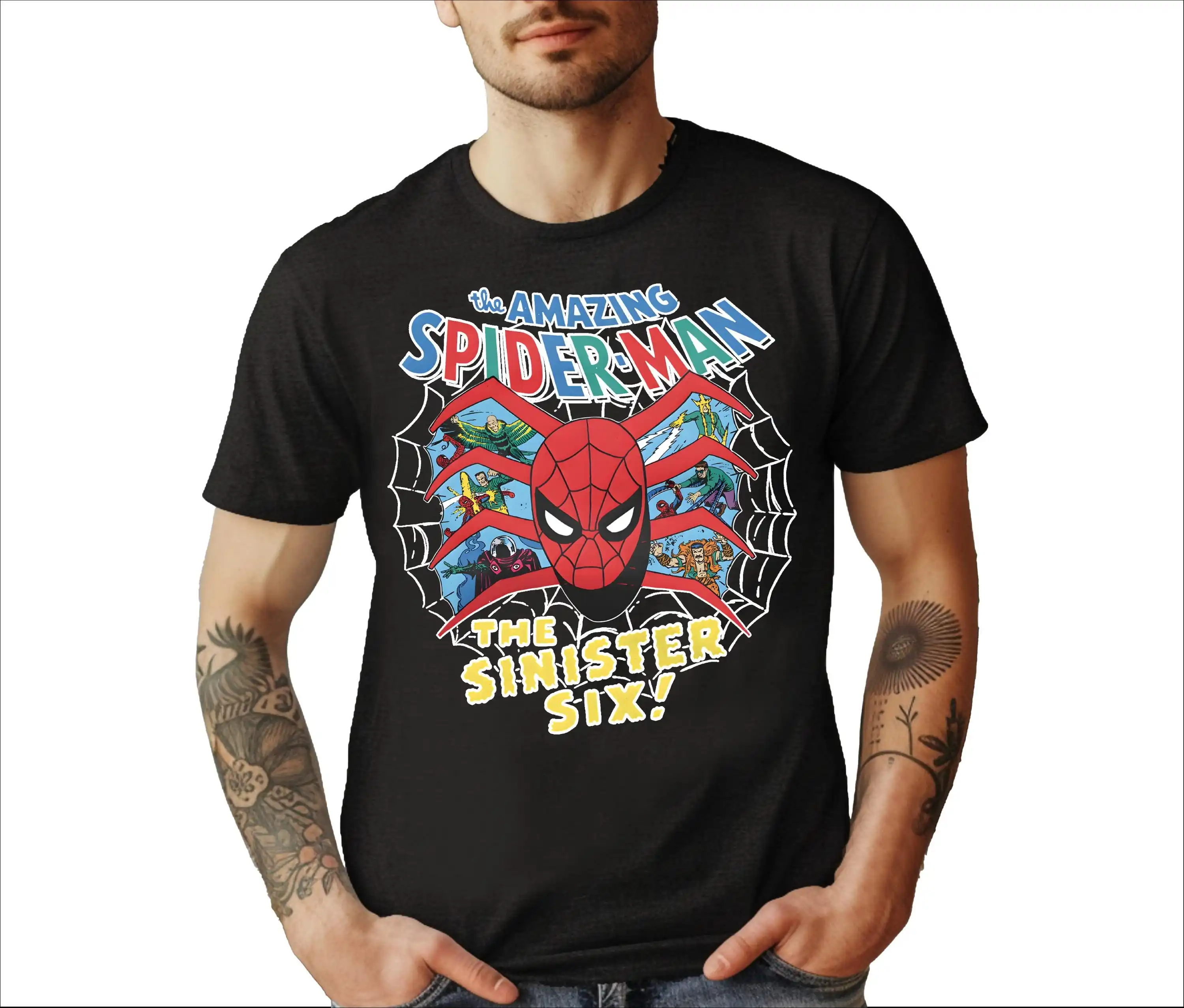 

Marvel Spider-Man Graphic Printing Summer Autumn Winter Cotton Men's and Women's T-shirts Short Sleeves Luxury Outdoor Sports