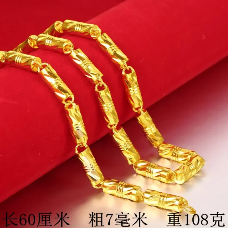 24k Gold necklace Male Dragon brand Guanyin Guan Gong pendant 9999 real gold necklace