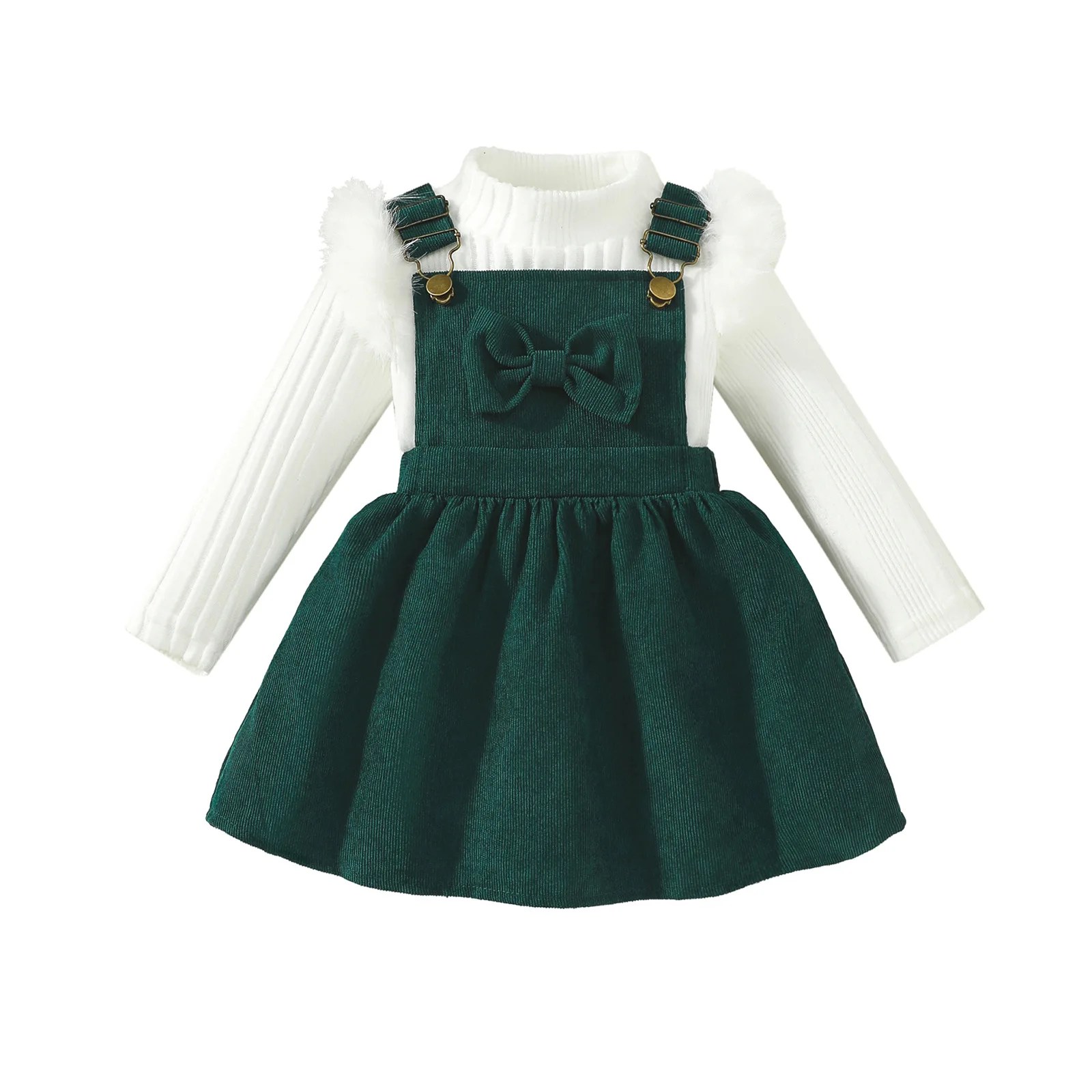 2026 New Girls Casual Long Sleeve Cute Long Sleeve Dress + Bag Halloween Christmas Carnival Birthday Festival Party Clothes Suit