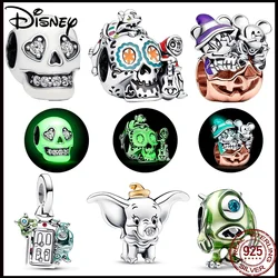 Disney Ring Marvel Spider-man Bead Fit Pandora Bracelet 925 Silver Skull Glow-in-the-dark Charms DIY For Women Jewelry 2023 New