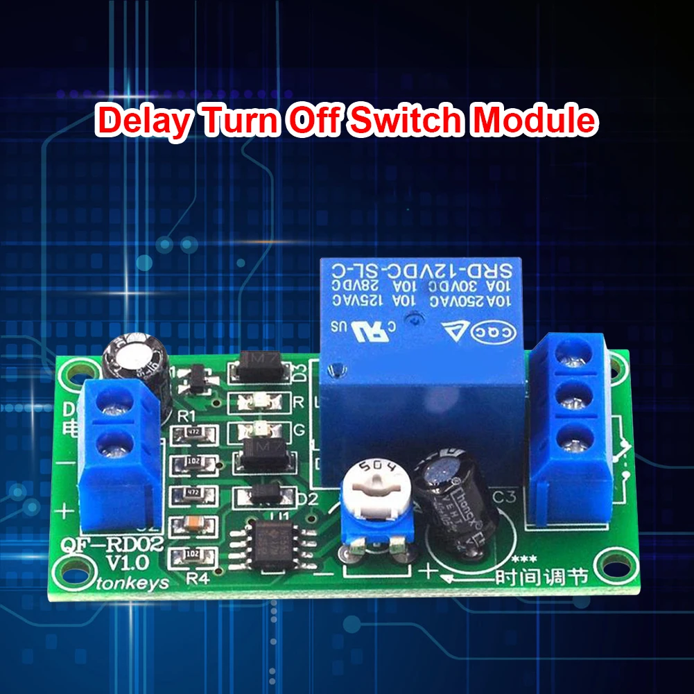 NE555 Delay Relay Module Time Adjustable Timer Relay Control Switch Board 12V DC