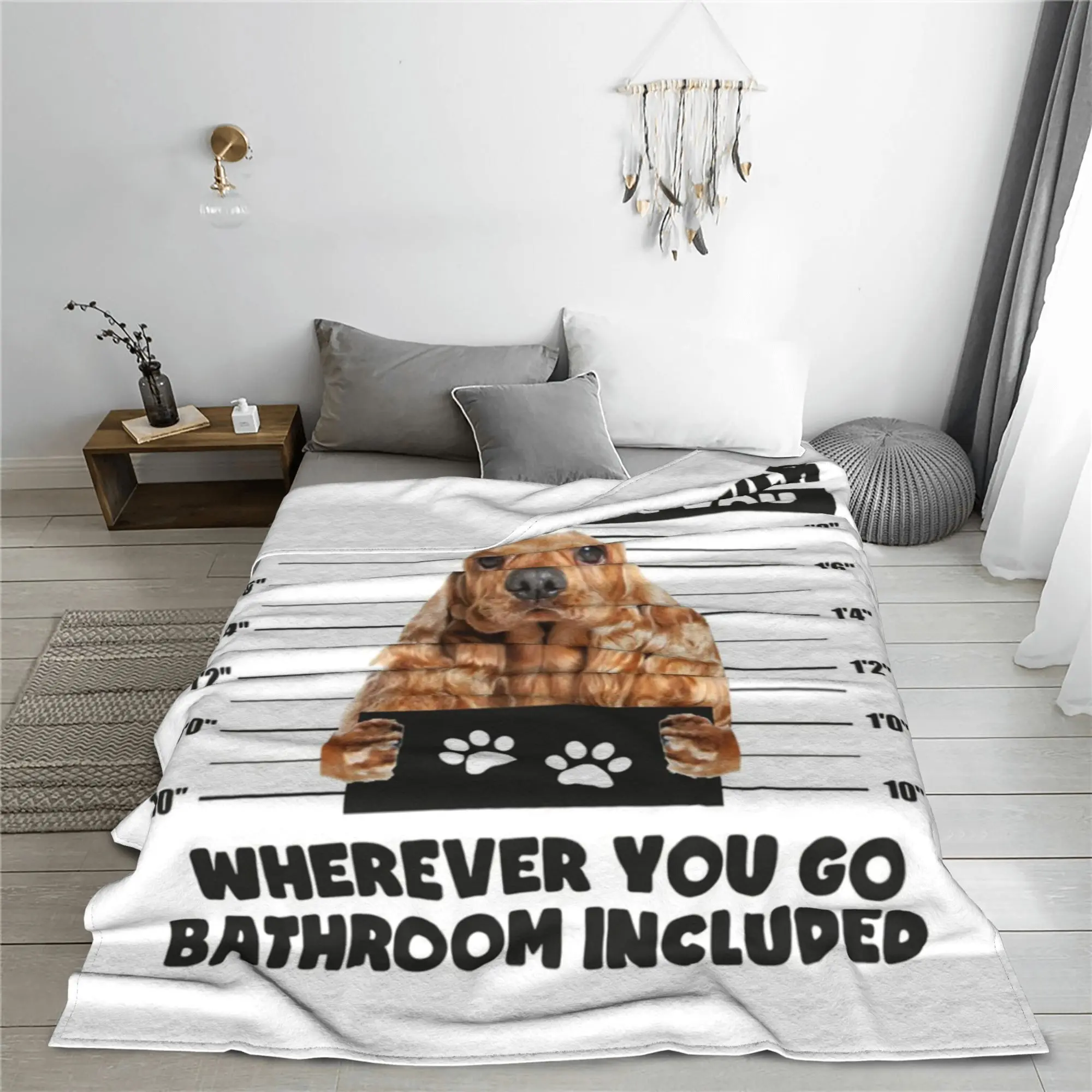 Funny English Cocker Spaniel Puppy Sayings Blankets Fleece Sofa Throw Blanket for Couch Bedding Office Throws Bedspread Quilt