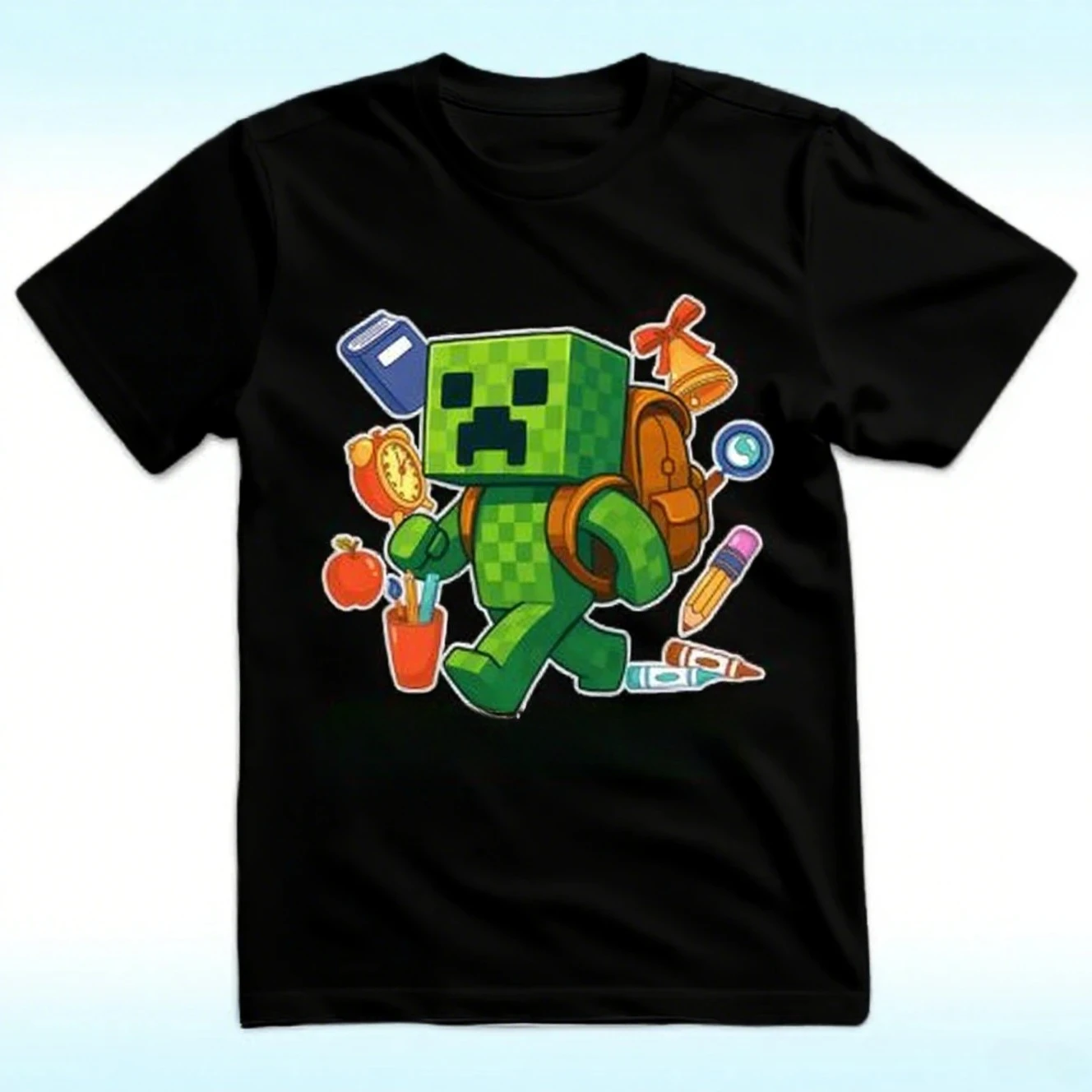 

Mc Game Print Funny man T-shirt Adult Cotton High Quality Cartoon MC Graphics Tshirt Fashionable Breathable Comfortable shirt