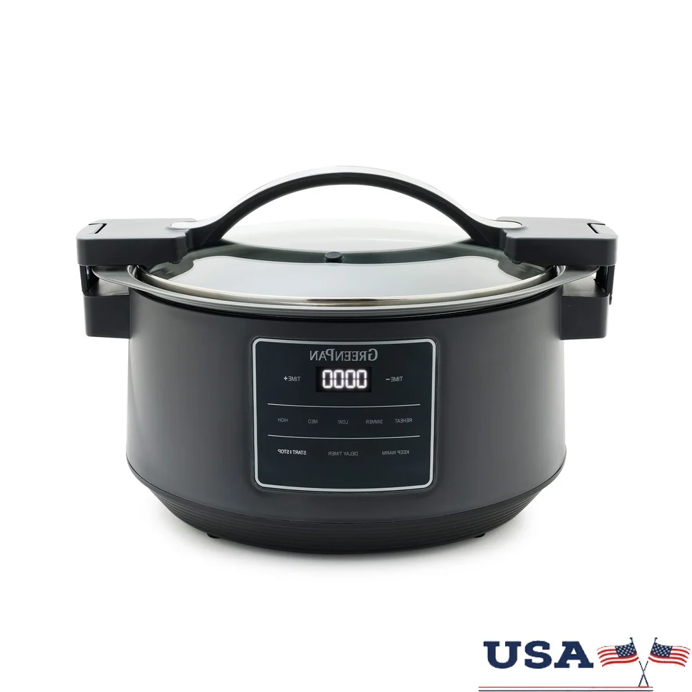 

8 Quart Slow Cooker with Locking Lid Healthy Nonstick Ceramic LED Touch Screen Portable Design Family Meals