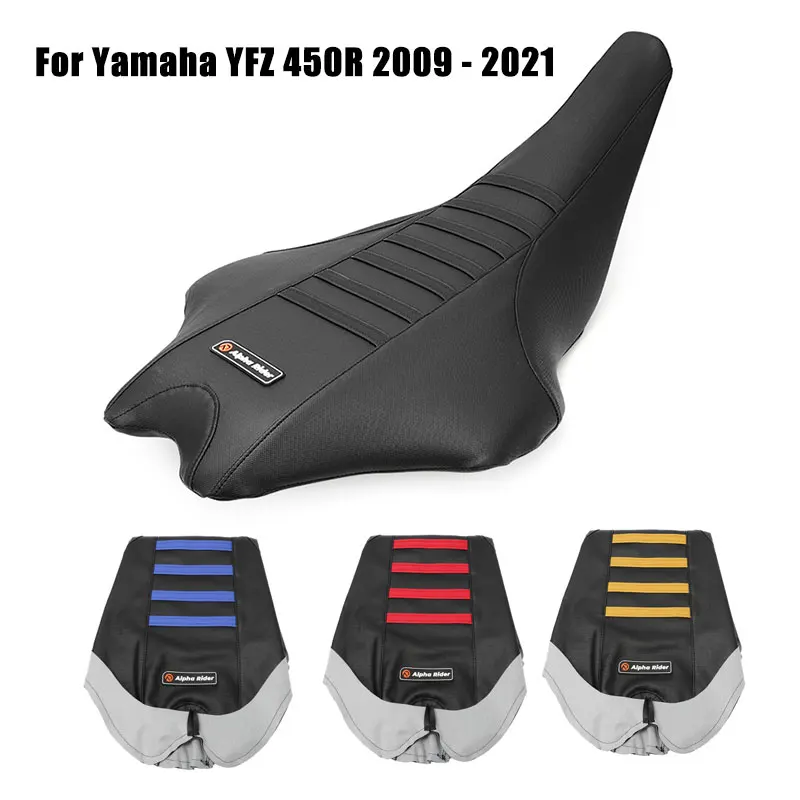 

Motorcycle Gripper with Ribs PVC Seat Cover For Yamaha YFZ 450R 2009 - 2020 YFZ450REL Anti-slip Grain Motorcross Seat Covers