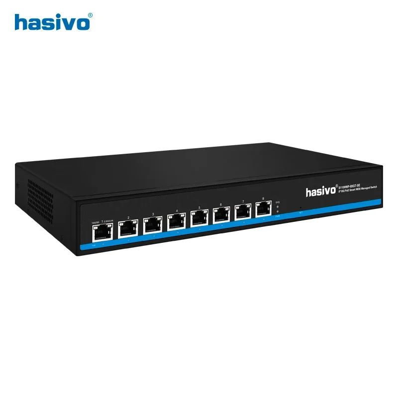 Hasivo All 10 Gigabit PoE or Without PoE Ethernet Switch 8*10gbps RJ45 Port Network Plug and Play 10gbe 10gb 10000mbps