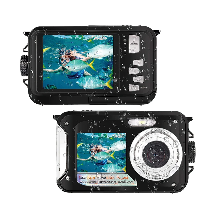 

Waterproof Digital Camera 1080P Full HD Camera 24MP Video Recorder Selfie Dual Screen DV Recording Waterproof Camera