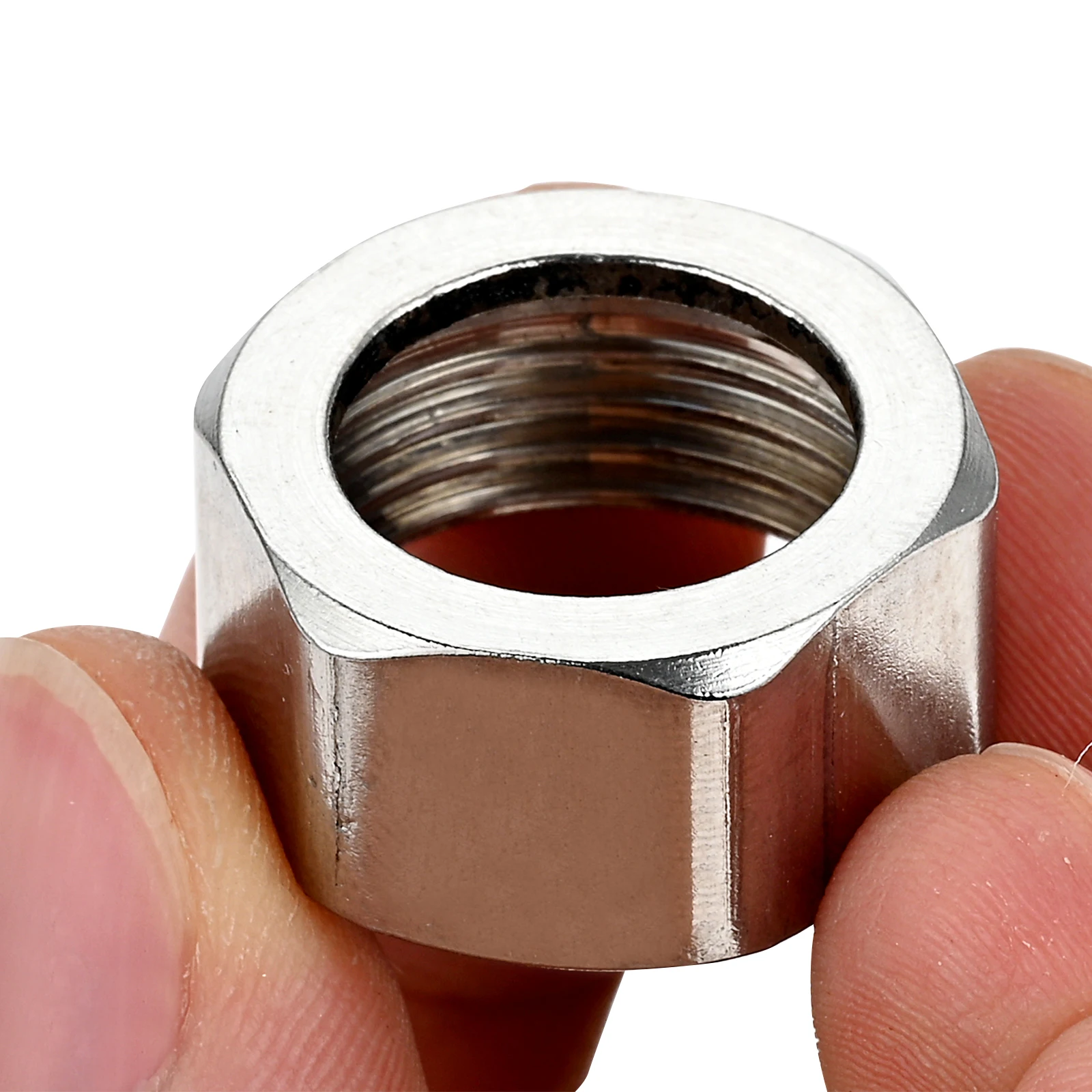 Boquilla de ducha de 2 piezas, conector de entrada y salida de manguera, tuerca de tubería de agua, juntas de cobre universales, accesorios de reparación de tubería de agua de baño