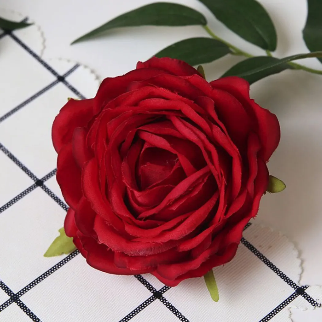 

Искусственная роза, искусственный цветок для декора гостиной, простой в уходе, из искусственного шелка, реалистичный, 9 см, устойчивый к выцветанию