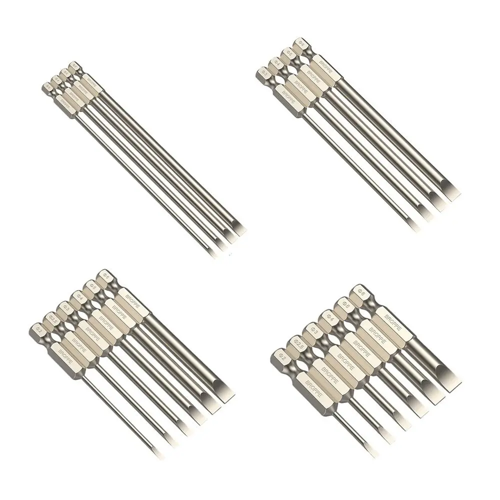 S2 Steel Flat Head Screwdriver Bit Set Quick Change 1/4 Inch Shank Electric Driver Tool Hand Tool 50mm/75mm/100mm/150mm