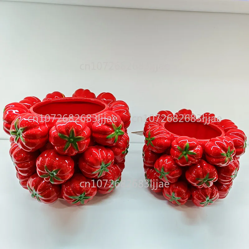 ceramic-fruit-ornaments-tomato-storage-vase-flower-arrangements-decoration-home-crafts