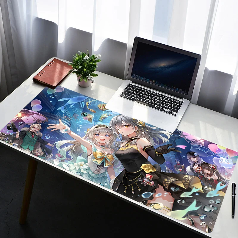 Mouse Pad Computer Gaming Accessories HD Mousepad Rubber Extended Desk Mat Laptop H-honkai Star Rail Firefly Gamer Keyboard Pad