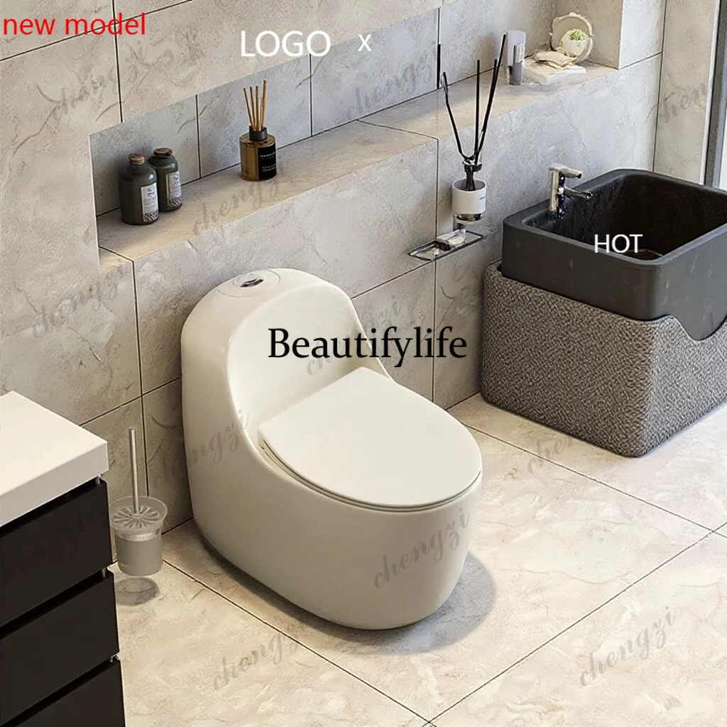 N138Ceramic, creative toilet siphon household toilet ordinary small apartment toilet round