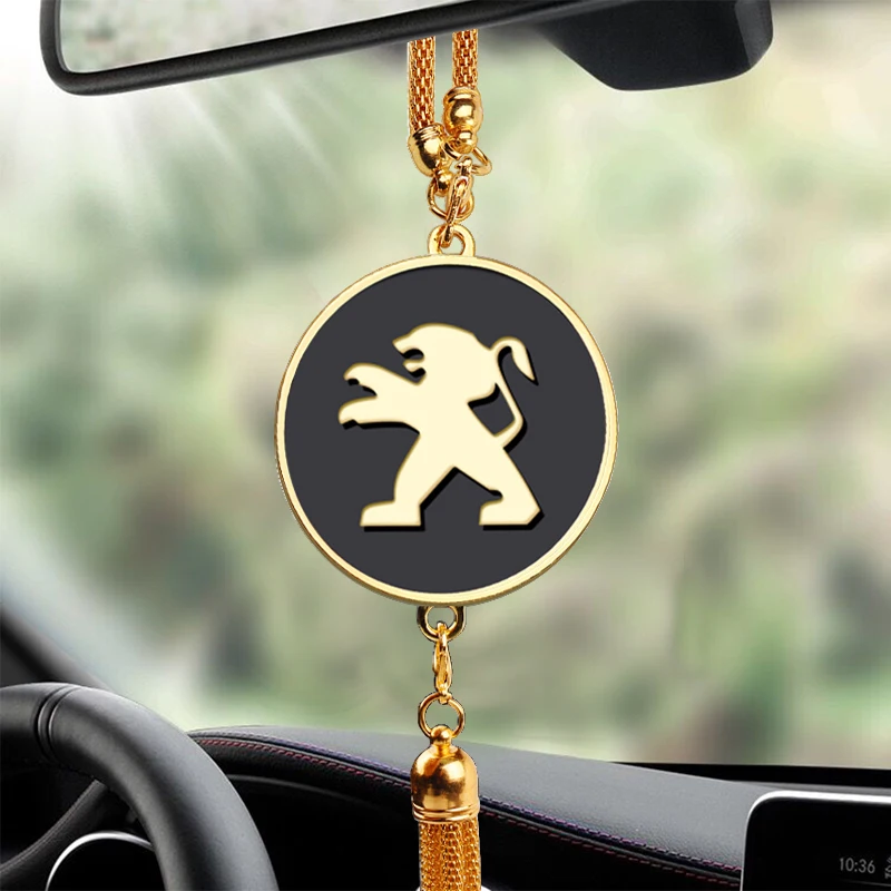 Car Interior Emblem Rearview Mirror Pendant Decoration for Peugeot RCZ 207 208 306 307 308 406 407 408 508 106 107 108 2008 3008