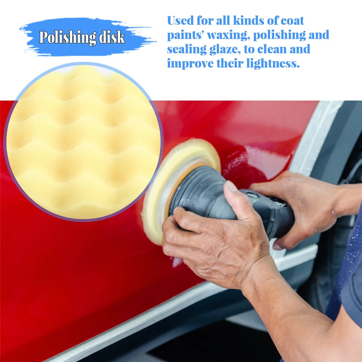 مجموعة وسادة عازلة لتلميع السيارات ، أداة تلميع الإسفنج ، 7 "، 4.5 ، 4