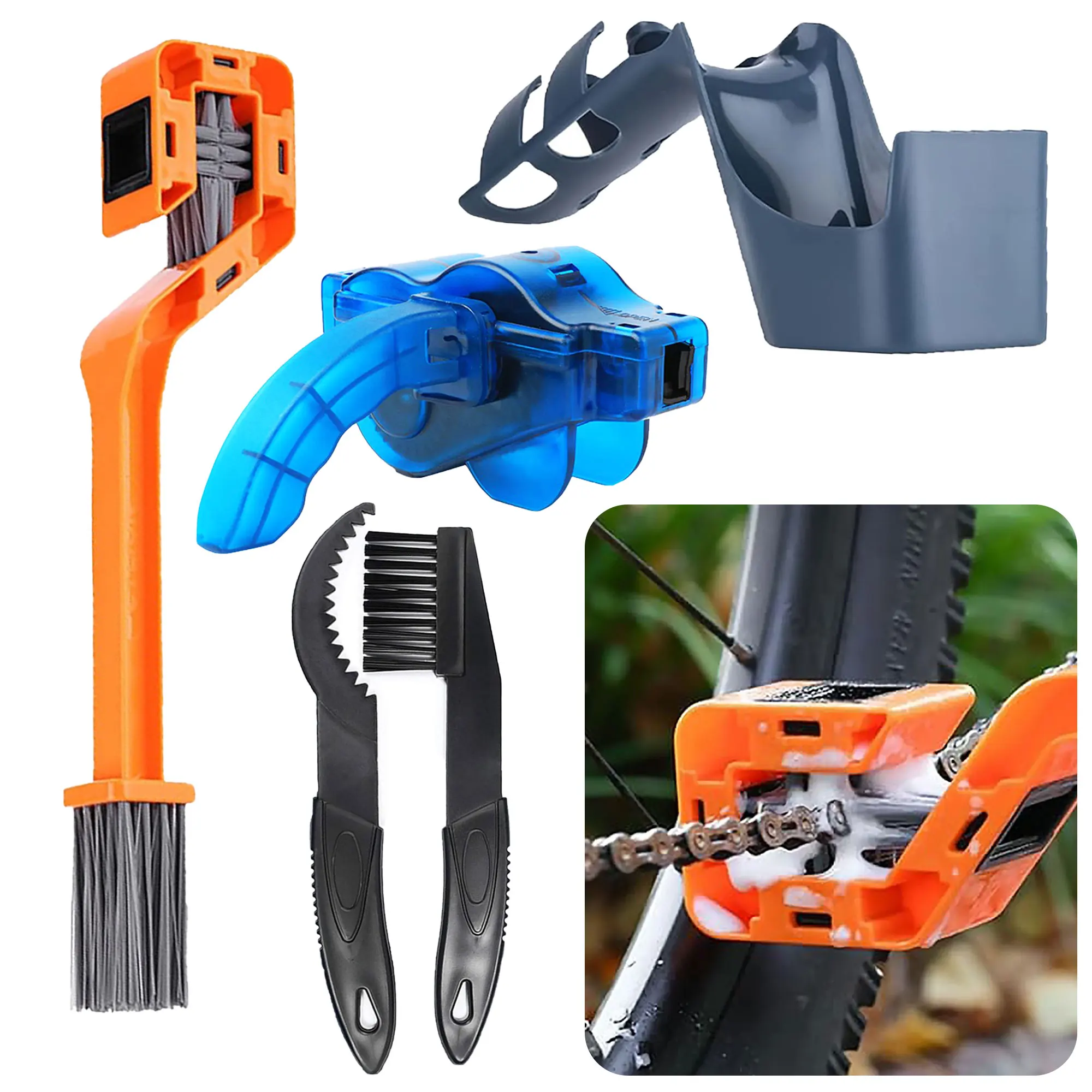 

Chain Cleaner Cleaning Bicycle 3D Chain Brush Wash Tool Set Bike Protection Oil Bike Chain for Mountain Cycling Bike Accessories