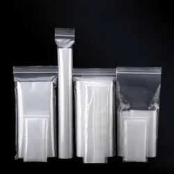 100pcs 0.12mm Transparent Long Strip Self Seal Bag Slender PE Zip Sealed Bag Plastic Slim Moisture-proof Storage Packing Bags