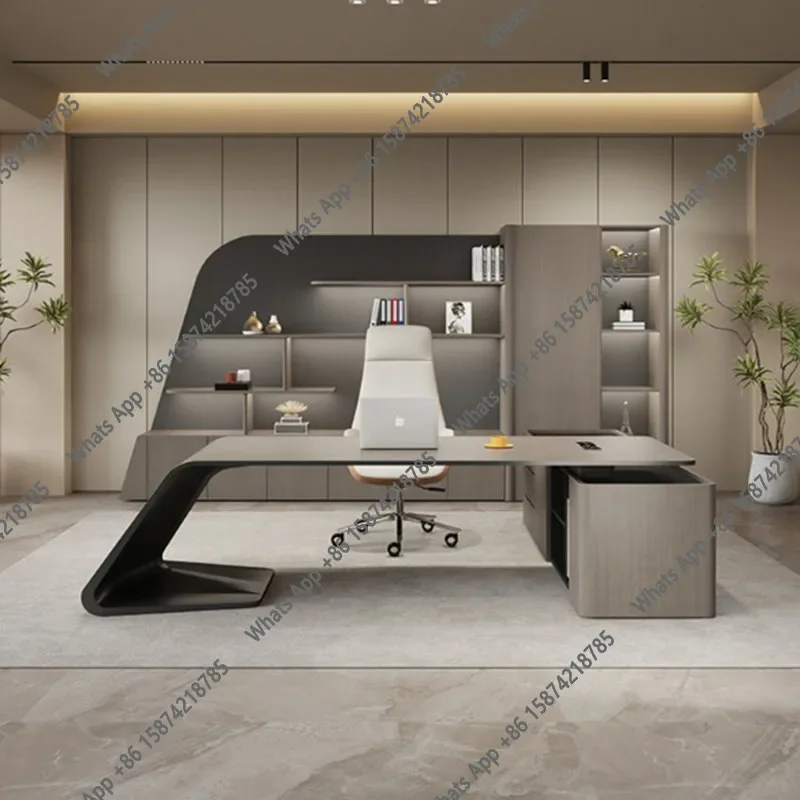JS Organizers Wooden Office Desk Modern Lshaped Crafts Storage Office Desk Computer Study Escritorio Oficina Commercial Furnitur