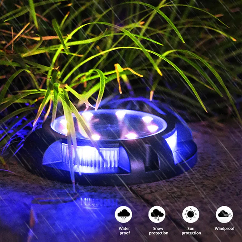 

1 2 4 6 10PCS Outdoor Solar LED Ground Lights LED Garden Lawn Lamp Waterproof Solar Lamp Buried Light Colorful Decor Lighting