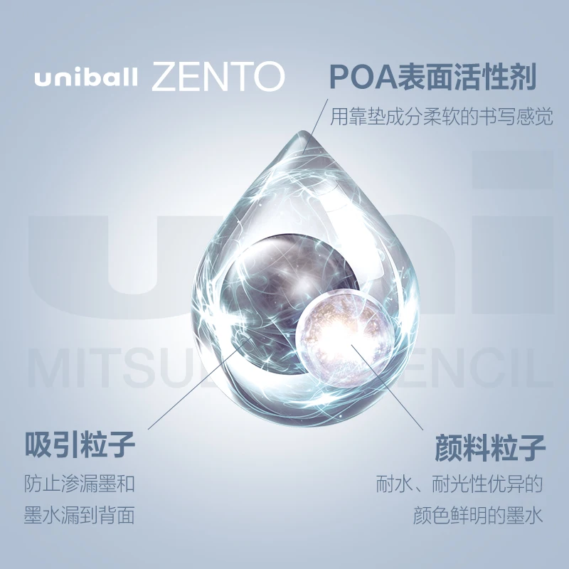 اليابان Uni ZENTO طبعة محدودة شبه معدنية الصحافة حبر قلم للرجال UBN-ZFL سميكة سوداء واحدة منخفضة مركز الجاذبية القرطاسية المدرسية