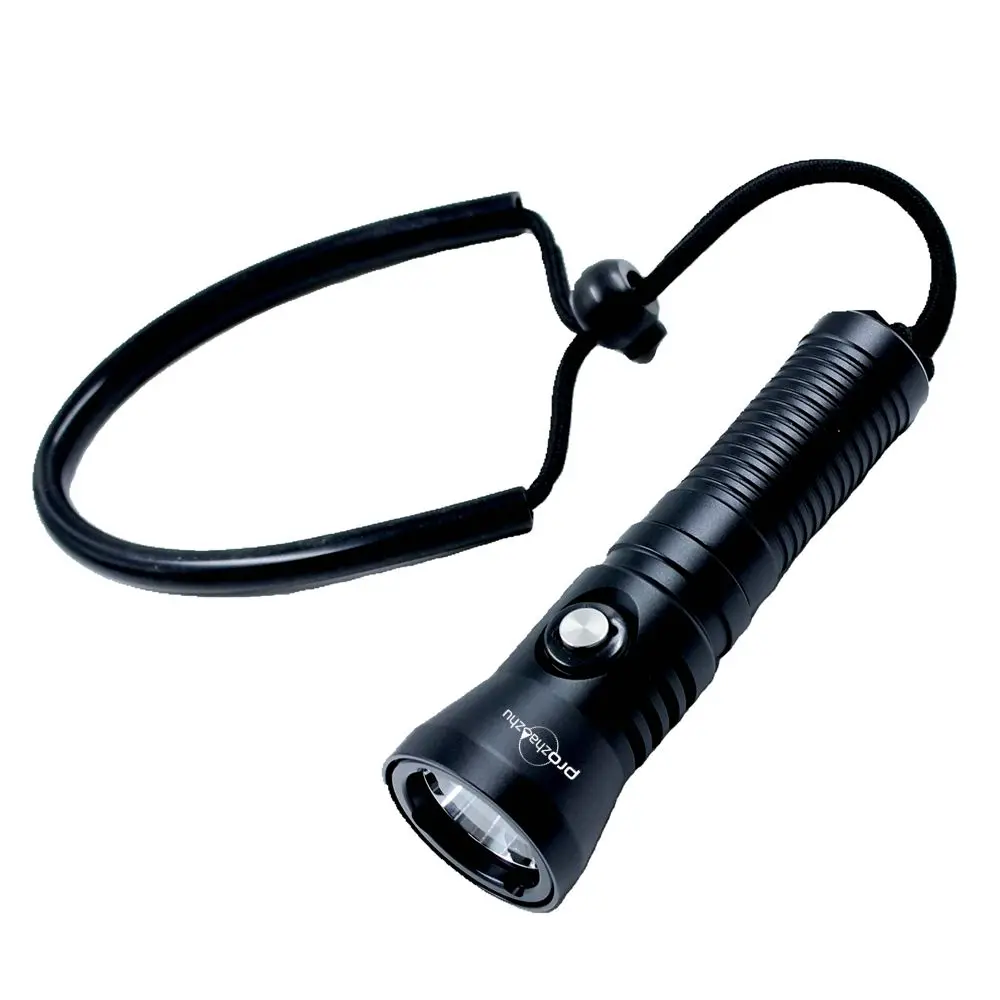 

Aluminum Alloy LED Diving Flashlight 21700 Rechargeable 1200 Lumen IP68 Waterproof 100M Spearfishing Backup Scuba Dive Light