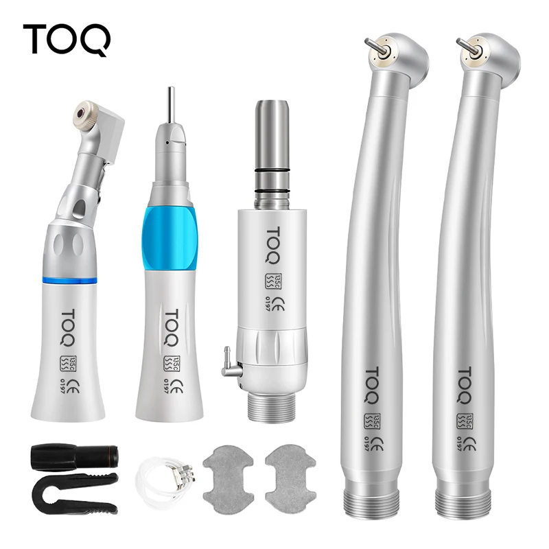 Dental High & Low Speed Handpiece kit Straight Contra Angle Single Water Spary Air Turbine 2/4 Hole   Dentistry Tools Set