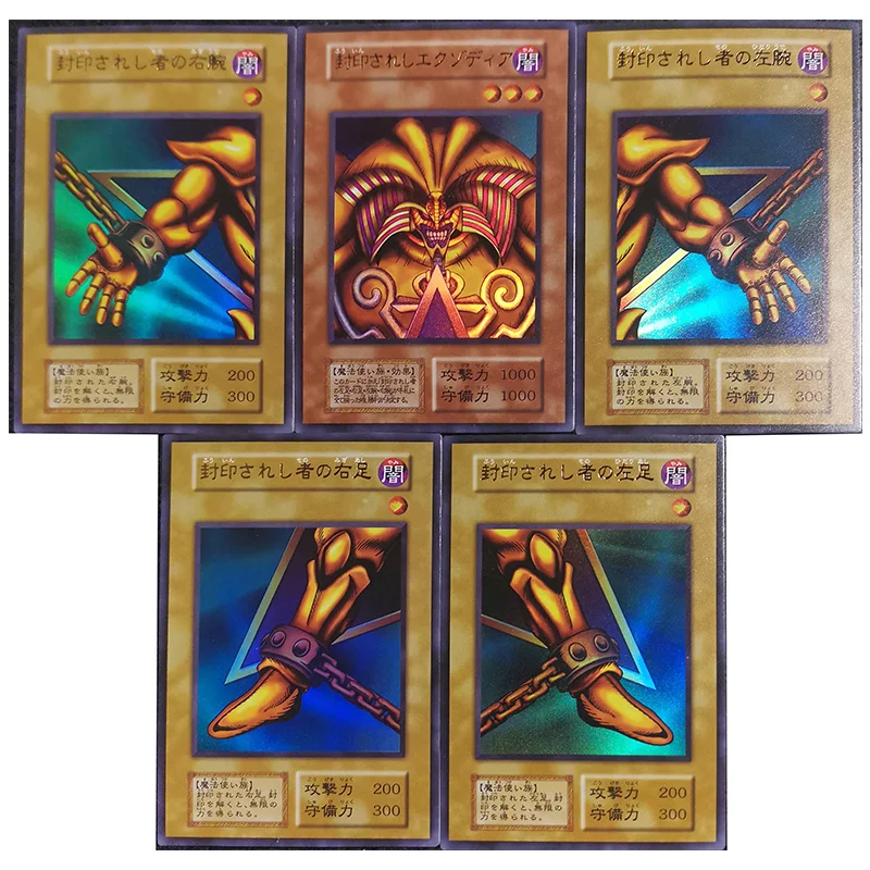 Anime Yu-Gi-Oh DIY ACG Card Of God Tabletop Battle Game Laser Refraction Cards Toys for boys Collectible Cards Birthday Present