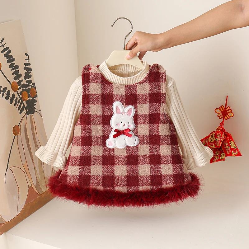

Thiened Cotton Rer Suit for Baby Girls Winter Outfit Warm Flannel Lined Newborn Clothesuit for Outdoor Use