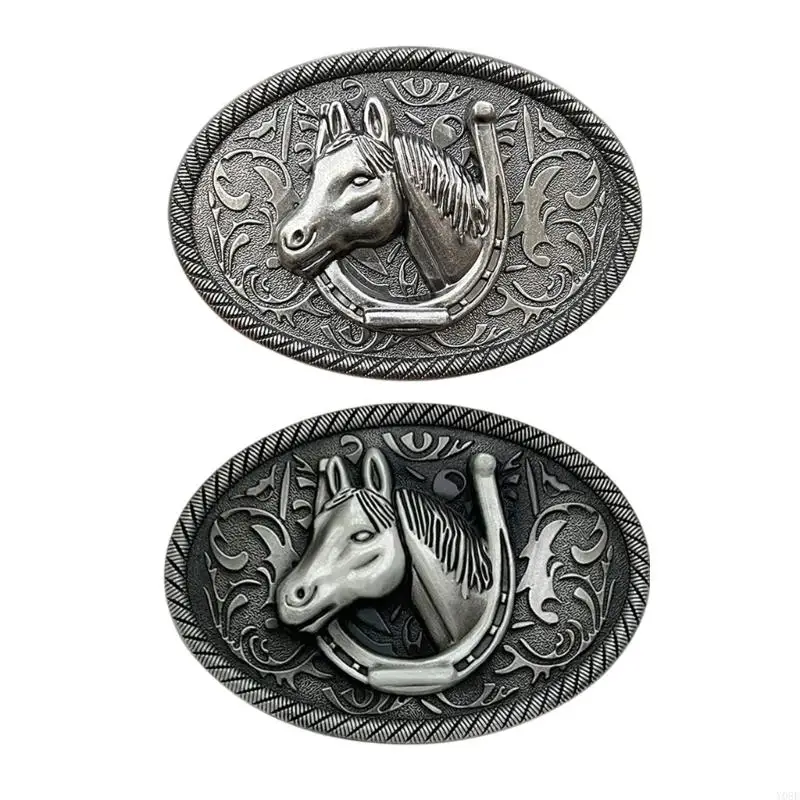 

Unique Horse Head Belt Buckle Metal for Durability and Fashion Statement for Business or Casual Occasion Y08E