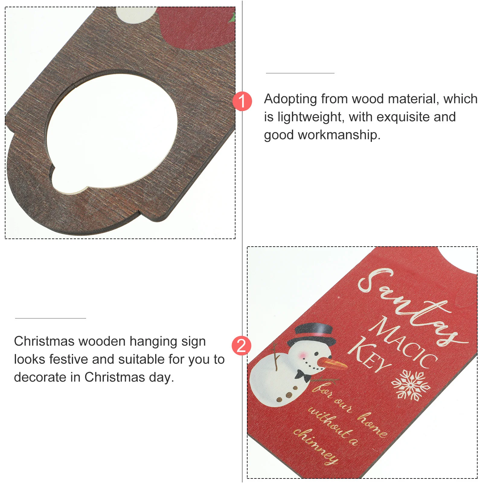 

5Pcs Xmas Wooden Hanging Sign Stylish Festive Decoration for Door Party Store Christmas Door Hanging Decor