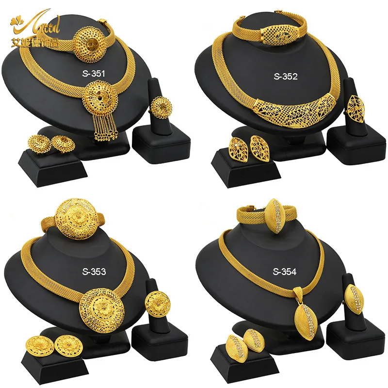 

Irregular Diamond-Studded 4-Piece Set Wedding 24K Gold AU999 Women - AU999 valuable, beautiful and worthwhile bridal set