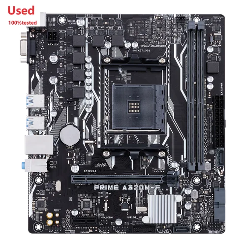 Imagen 1 del producto ASUS PRIME A320M-F Placa base AM4 AMD A320 Chipset DDR4 32GB Micro ATX usado
