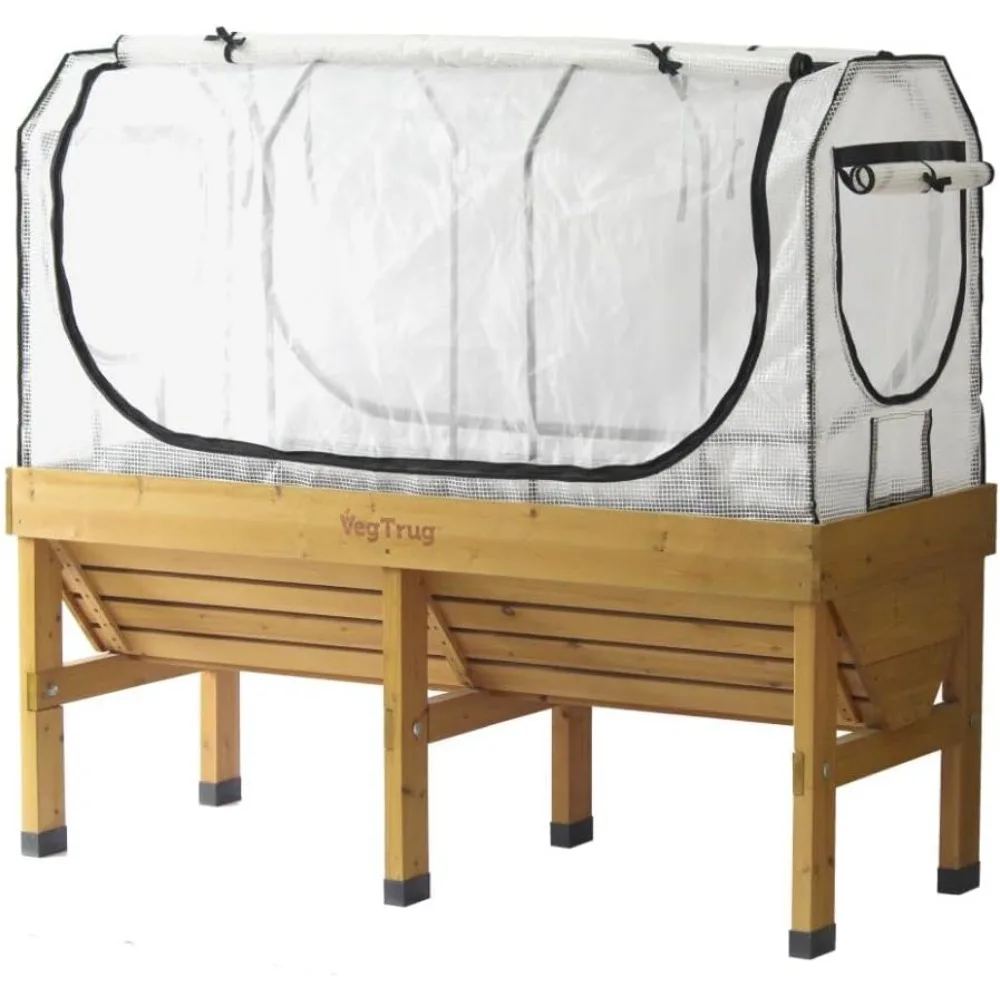 

Classic Greenhouse Frame and Multi-Cover Set, Compatible with Medium Planter, 28" x 70.7" x 35.4", White